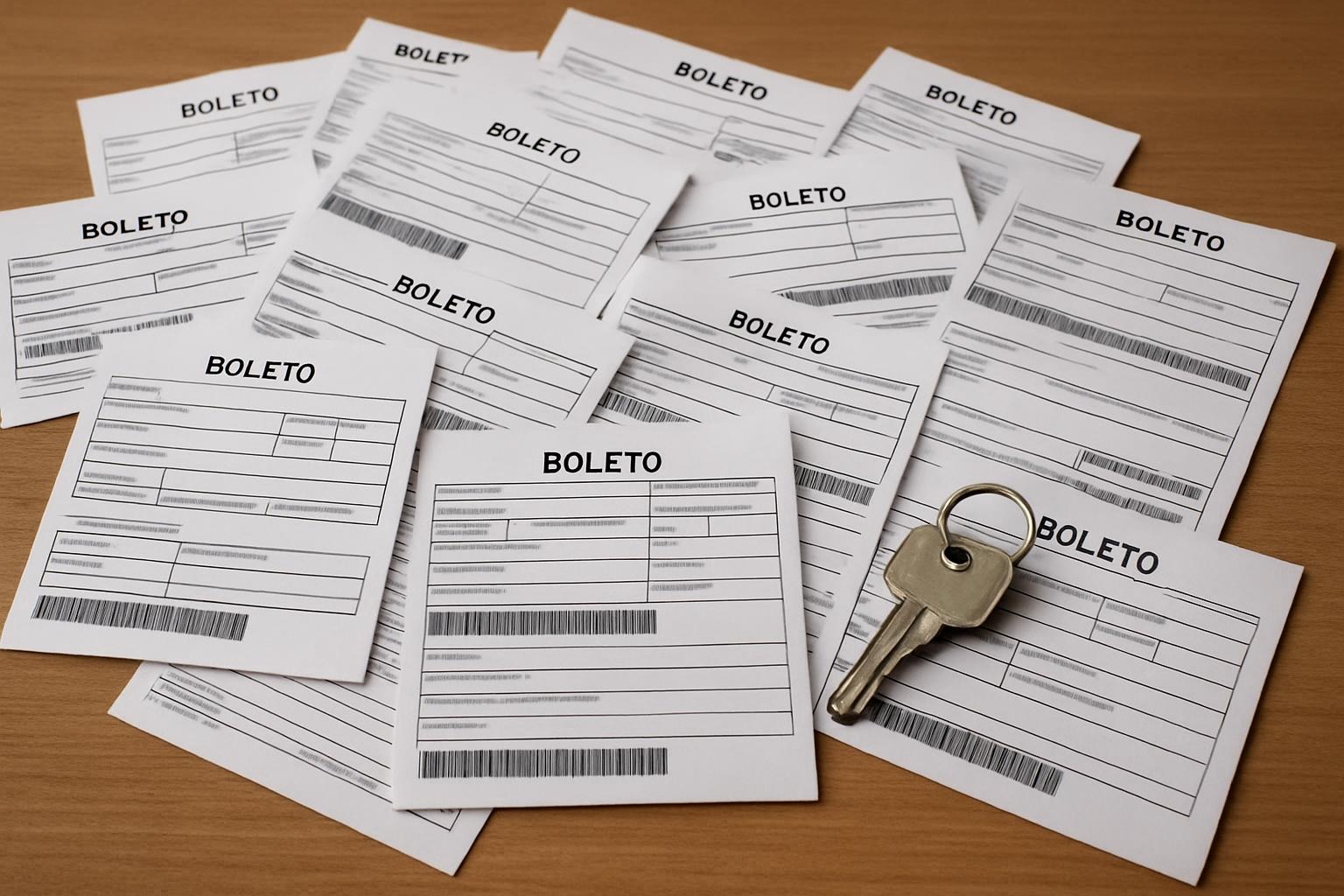 Boletos com valores referentes à compra de um novo imóvel